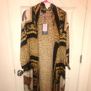 Maxi leopard Versace like kimono